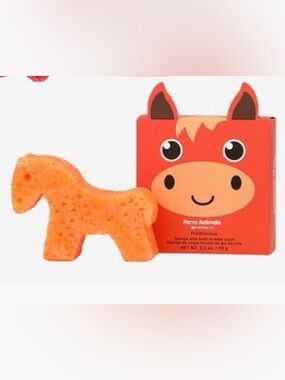 NWT Spongelle Farm Animals Orange Horse Sponge with Box